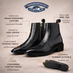 Premium Snake-Embossed Leather Ankle Boots - Image 2