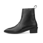 Premium Snake-Embossed Leather Ankle Boots - Image 6