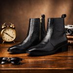Premium Snake-Embossed Leather Ankle Boots